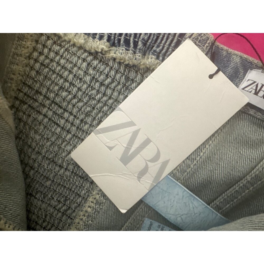 ZARA Strapless Denim Small Corset Top With Button Front & Stretch Back NWT - Picture 6 of 7